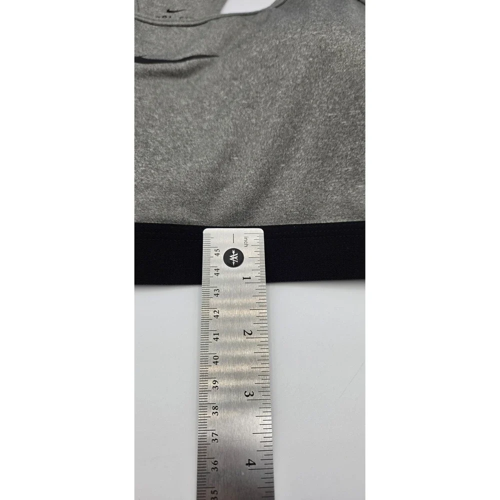 Nike Pro Classic Women Sports Bra L Gray Dri-FIT Compression Racerback